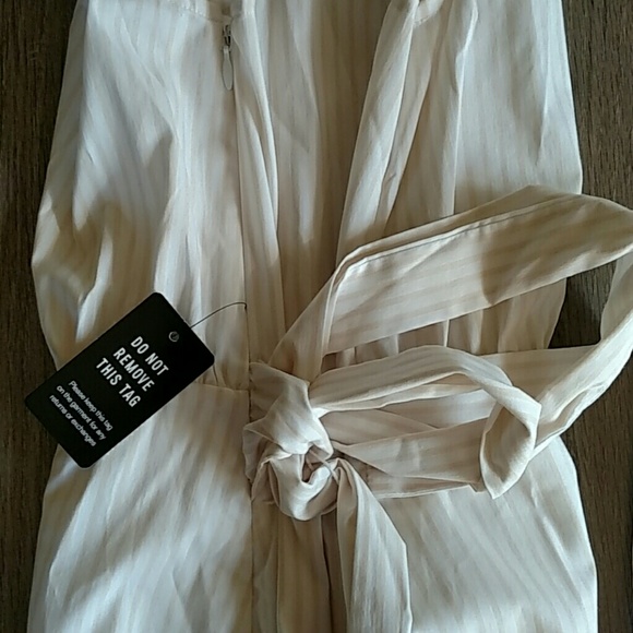 Express Striped White Sleeveless Modest Dress - Picture 8 of 8